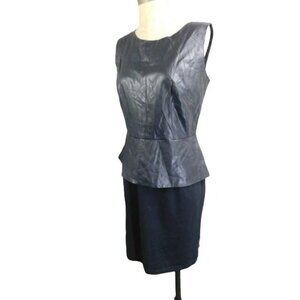 Alyx Limited Size 4 Faux Leather Knit Black Dress
